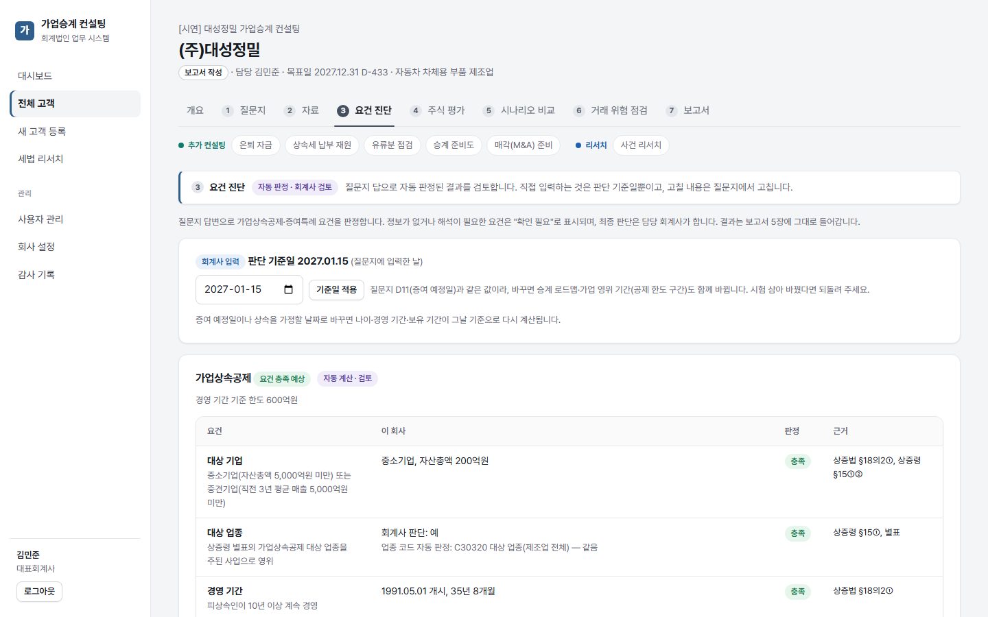가업상속공제 요건 진단